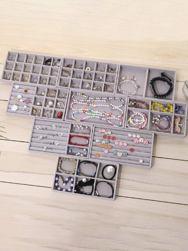 Product Introduction of Jewelry Tray, Jewelry Storage Box, 1 Count Jewelry Organizer Trays, Stackable Jewelry Display Tray, Suitable For Jewelry, Necklace, Ring, Earring, Lipstick, Watch, Small Accessories, Dresser, Makeup Desk, Holiday Gift, Mother's Day Gift 7