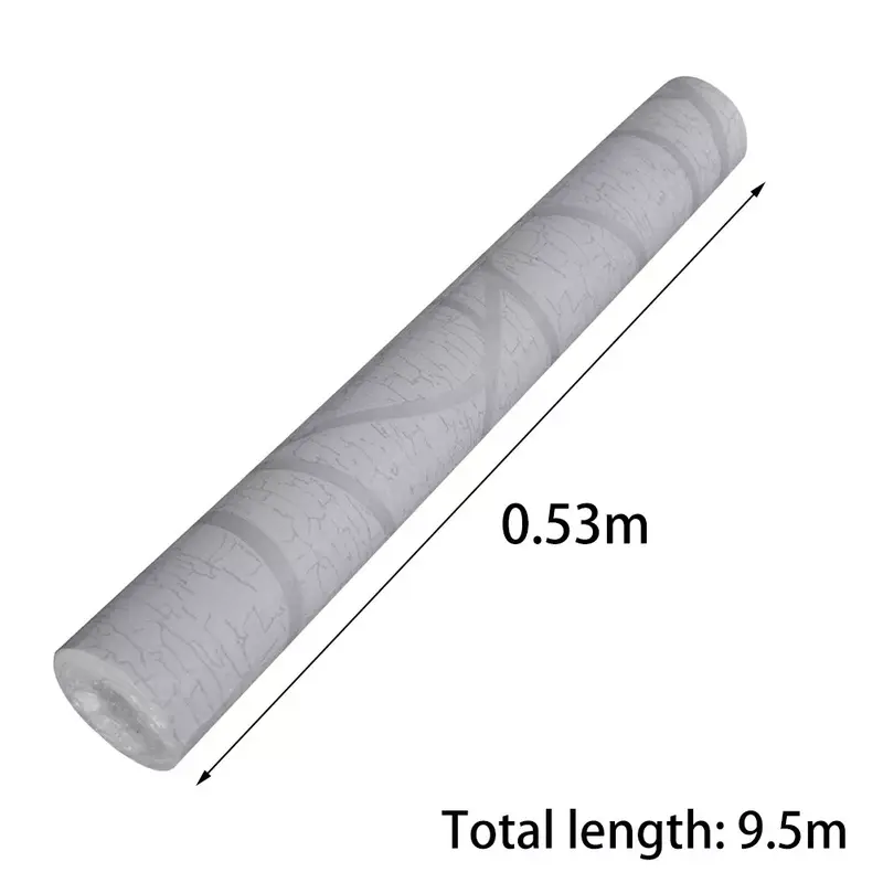 9.5M 3D Sliver Grey Wave Wallpaper Roll Home Decor Silver Grey Wall Paper Roll- 3