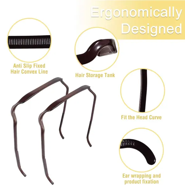 2 Pcs Curly Thick Hair Headband, Sunglasses Headband Invisible Hair Hoop for Curly Thick Hair, Square Headband Like Sunglasses Create a Fashionable Hairstyle (Black) 1