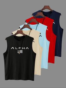 Men's Letter Print Tank Top, Regular Fit Casual Sleeveless Top for Summer, Men's Top for Gym Workout Running, Menswear, Streetwear Tanktop