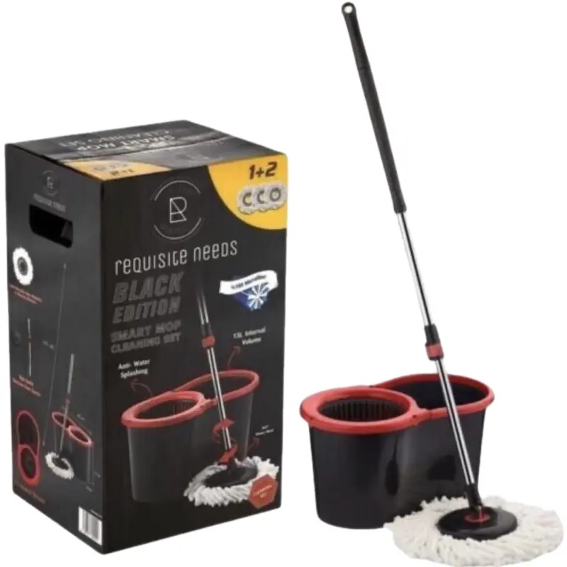 360° Magic Spin Dry Mop Bucket Set with 3 Microfiber Heads for Home Cleaning 0