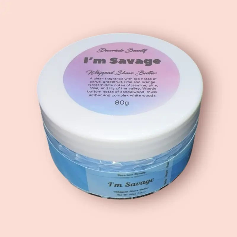 Decorials Beauty I’m Savage Whipped Shave Butter - skincare - shower whip - strawberry legs - ingrown hairs - razor bumps - perfect shave foaming 80g soap 5