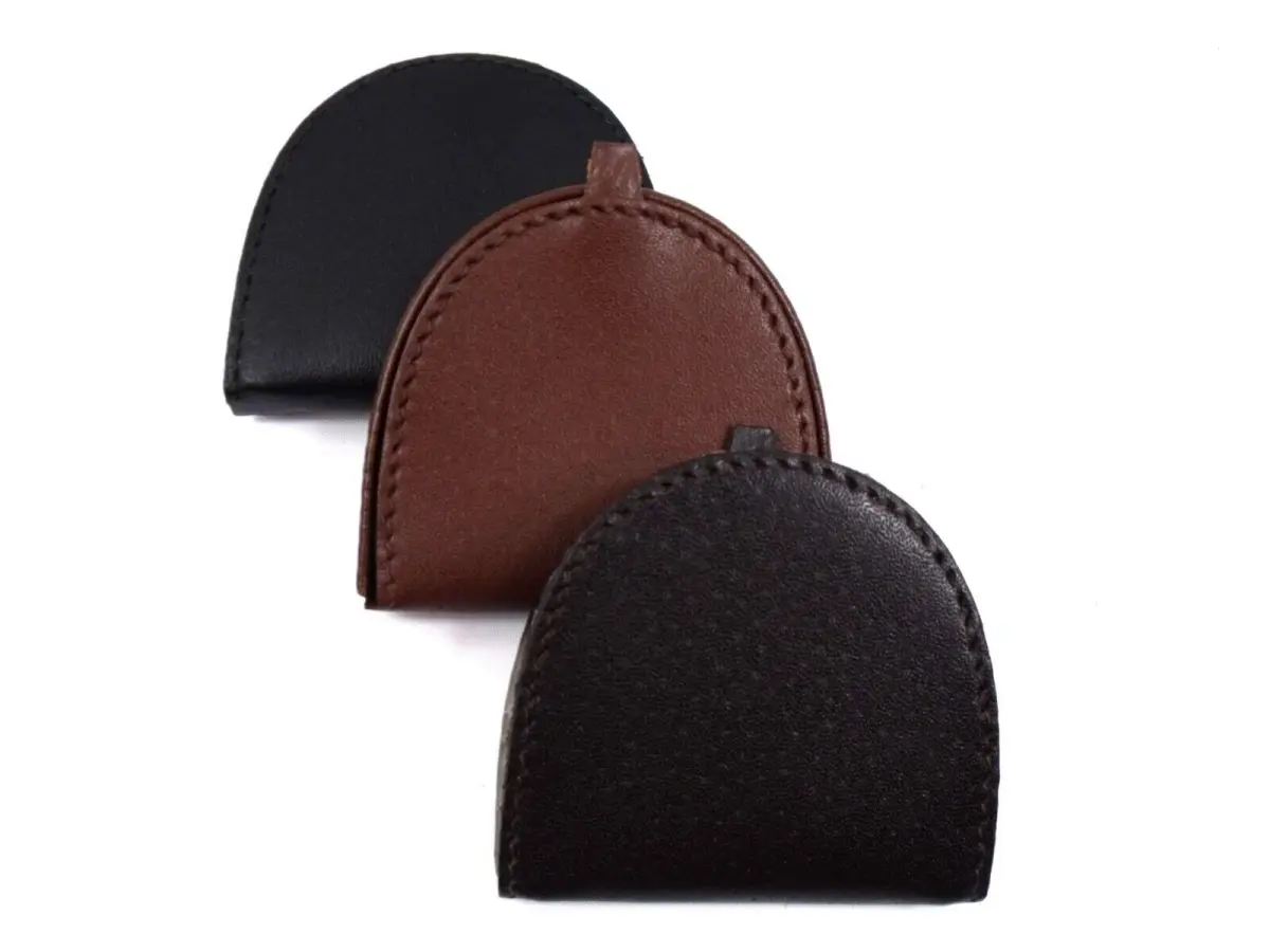 Unsex Real Leather Coin Tray Pouch Wallet Purse