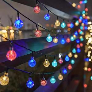 Solar Powered Outdoor Garden Decoration Light String, 1 Count 8 Lighting Modes Ball Light, Decorative Light for Garden, Yard, Balcony, Wedding, Party, LED Lights, Light Bulbs, Lamp