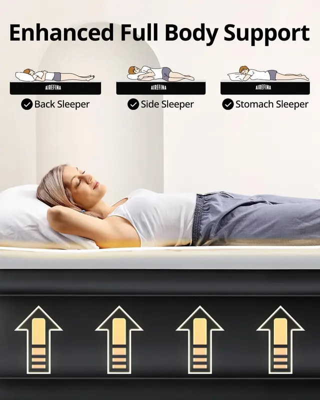 Air Mattress Single, Airbed with Built-in Electric Pump, Inflatable Mattress in 3 Mins Self-Inflation/Deflation, Inflatable Bed Flocked Surface Blow Up Bed for Home Camping Use, 190x99x46cm 5