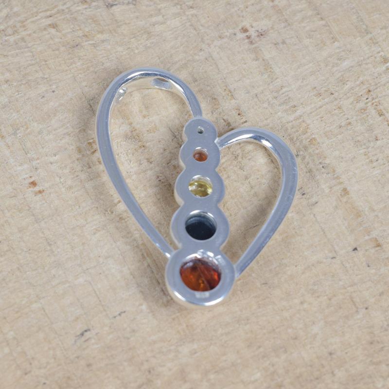 Multi Baltic Amber 925 Sterling Silver Natural Gemstone Pendant 4