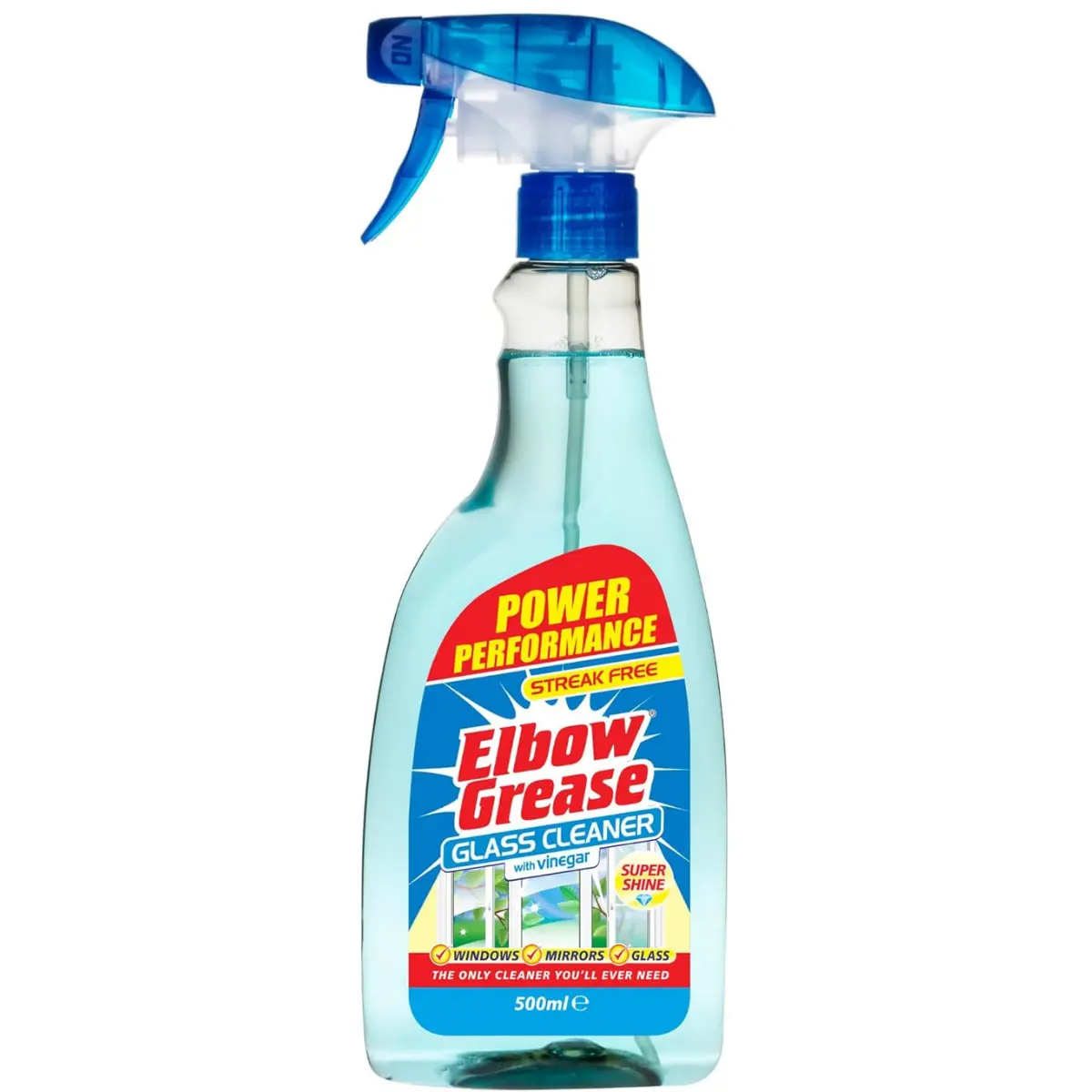 Elbow Grease Glass Cleaner with Vinegar for Windows and Mirrors, 500 ml - Window Cleaning Equipment (Pack of 1)
