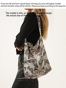 Women's Fashionable Butterfly Pattern Shoulder Bag, Casual Versatile Handbag for Daily Used, Trendy All-match Trendy Commuting Bag for Commute, Work, Travel, Casual Trendy Purses