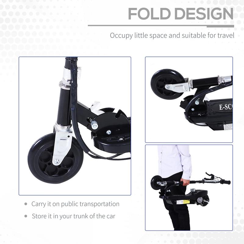 Outdoor Ride On Powered Scooter for kids Sporting Toy 120W Motor Bike 2 x 12V Battery - Black 5