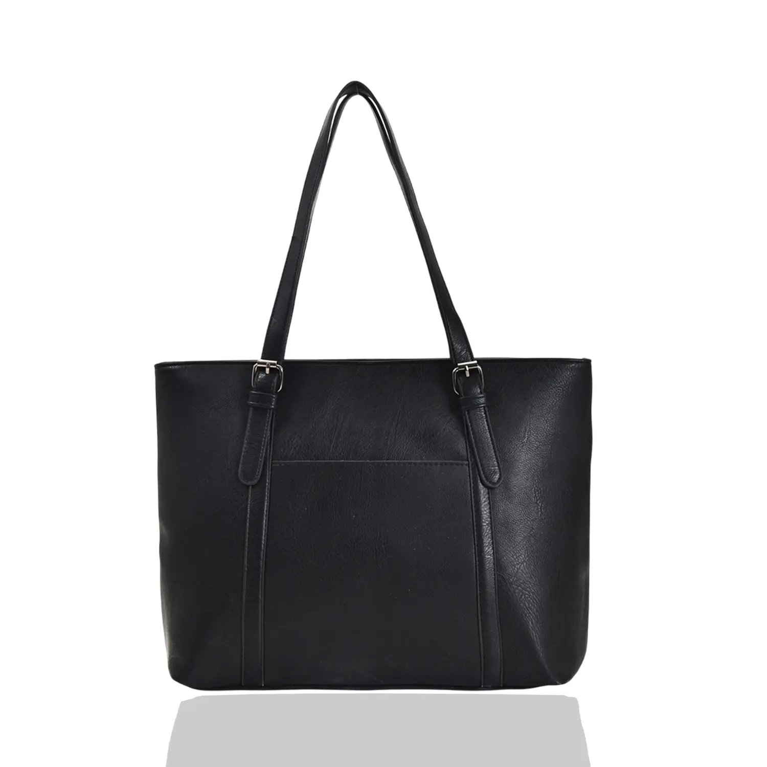 Belle Doreen Buckle Strap Shopper Bag for Women, Work Leisure Shoulder Bags with Zipper,Large Handbag Soft Leather Handbags for Women