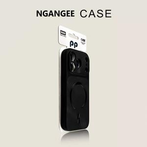 NGANGEE Denim Protective  Case with Magnetic Charging Compatible with iPhone 17 Pro Max, 16, 15, 14, 13, 12, 11 Pro, Pro Max Shock-Resistant Protective Cover Smartphone  Protection Casing