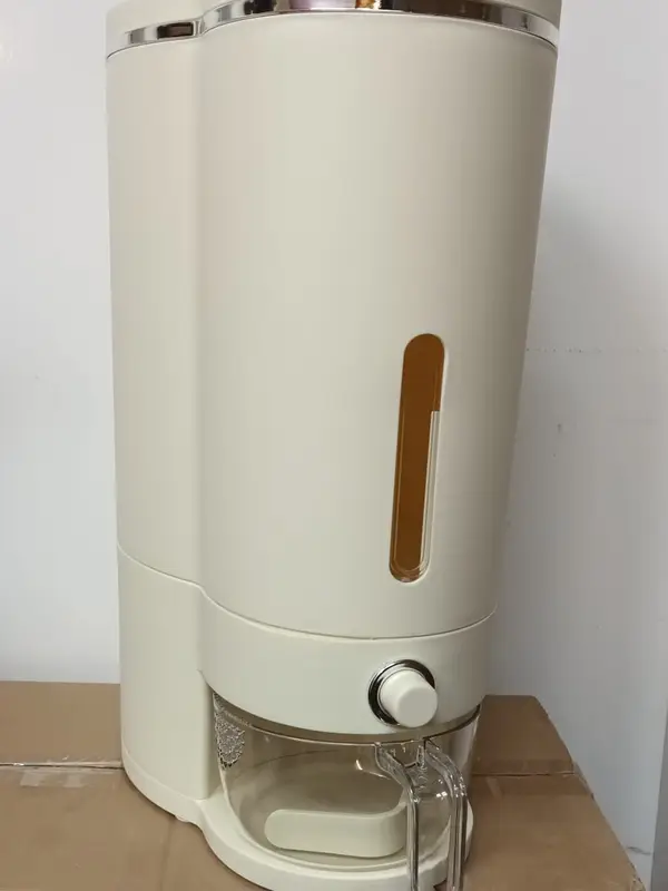 Food Dispenser, Rice Bucket Rice Box Container Kitchen Food Grain Storage Container Household Upgrade Rice Dispenser Transparent Metering Cylinder with Lid Automatic Rice Storage Tank (10KG) 8