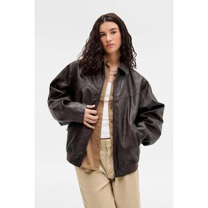 BDG Fran Faux Leather Bomber Jacket at Urban Outfitters