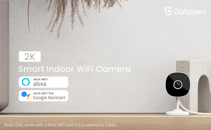 Product Introduction of GALAYOU 2K WiFi Security Camera - Indoor Home CCTV with Motion Detection & Night Vision, Works with Alexa 1