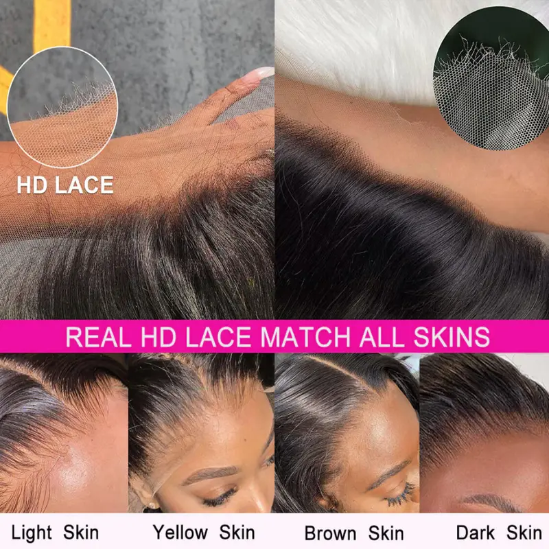 200% 250% Deep Wave 5x5 HD Lace Wig Human Hair Pre Plucked Full Human Hair Lace Wigs Match All Skin Tones 2