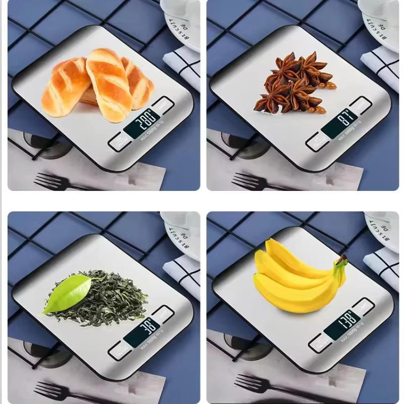 Digital Kitchen Scale LED Display 5kg/1g Stainless Steel Panel Electronic Scales Home Jewelry Food Snacks Weighing Baking Tools 3