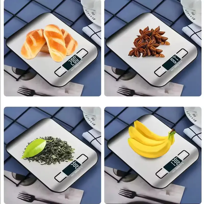 Digital Kitchen Scale LED Display 5kg/1g Stainless Steel Panel Electronic Scales Home Jewelry Food Snacks Weighing Baking Tools 3