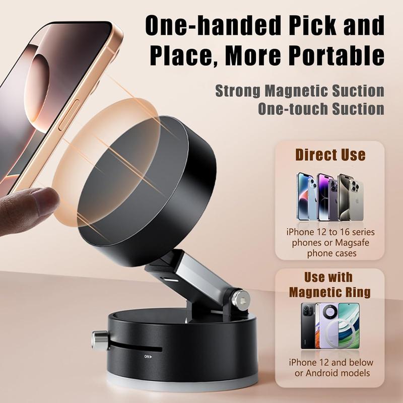 【UK SELLER】vehicle-mounted Vacuum Magnetic Phone Holder, Foldable & Portable Phone Stand, Multipurpose Phone Holder for Car, Home, Office, Magnetic Phone Mount Smartphone Cellphone 3