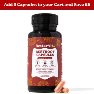 BetterAlt Beet Root Powder Capsules (16000mg) | Nitric Oxide Booster | Supports Healthy Blood Pressure and Blood Circulation | 1-Month Pack