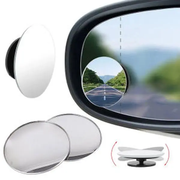 2x Blind Side Spot Mirror Rear View Towing Car Van Motorcycle Adjust Wide Angle 0