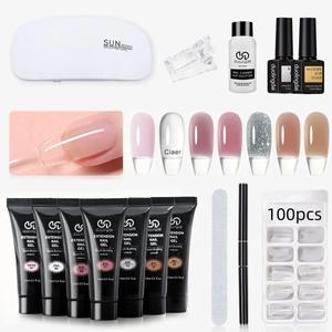 Professional Poly Extension Nail Gel Kit, 15pcs/set Nail Gel Set with Mini Nail Lamp & Nail File, All-in-one Nail Art Kit for Nail Art Beginners, Cosmetic Gift, Valentine's Day Gift