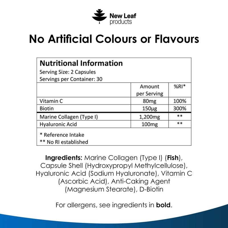 Super Collagen Supplement Type 1 Hydrolysed 100% Marine Collagen Capsules + Hyaluronic Acid, Vitamin C and Biotin 5