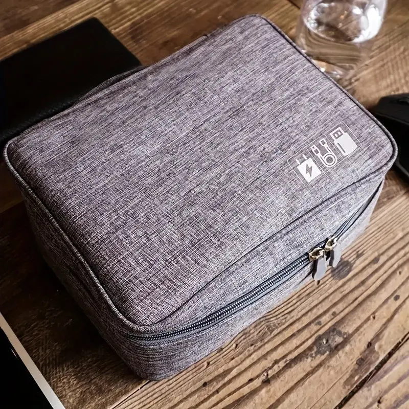 [Waterproof Electronics Organizer] Durable Waterproof Travel Electronics Organizer Bag - Adjustable Compartments, Mesh Pouches & Handle for Chargers, Phones, Laptops & Accessories, Blue 5
