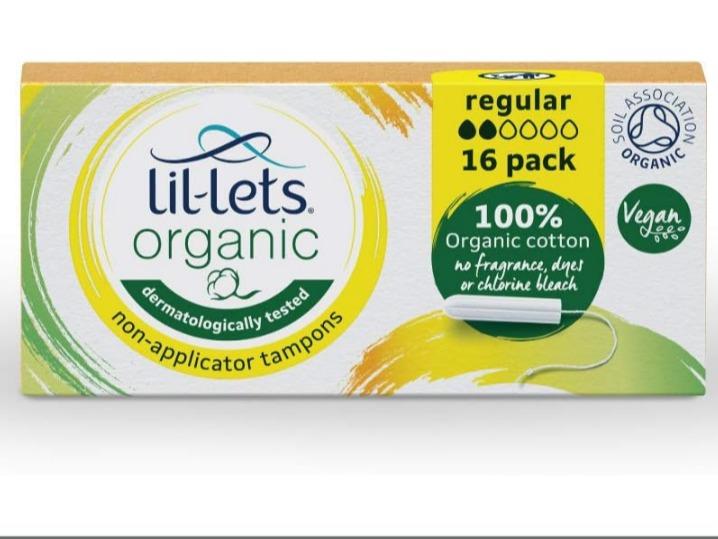 Lil-Lets Organic Non-Applicator Regular Tampons, 16 Count (Pack of 2), for Light to Medium Flow, Made with 100% Organic Cotton, GOTS Certified, Vegan Organic Tampons, Plastic Free Period Care 1