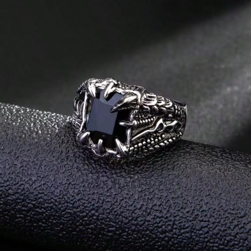 Vintage Dragon Claw Ring, Unique Fashion Magnifying Stone Ring Adjustable As Men's Gift, Daily Wear, Party 3