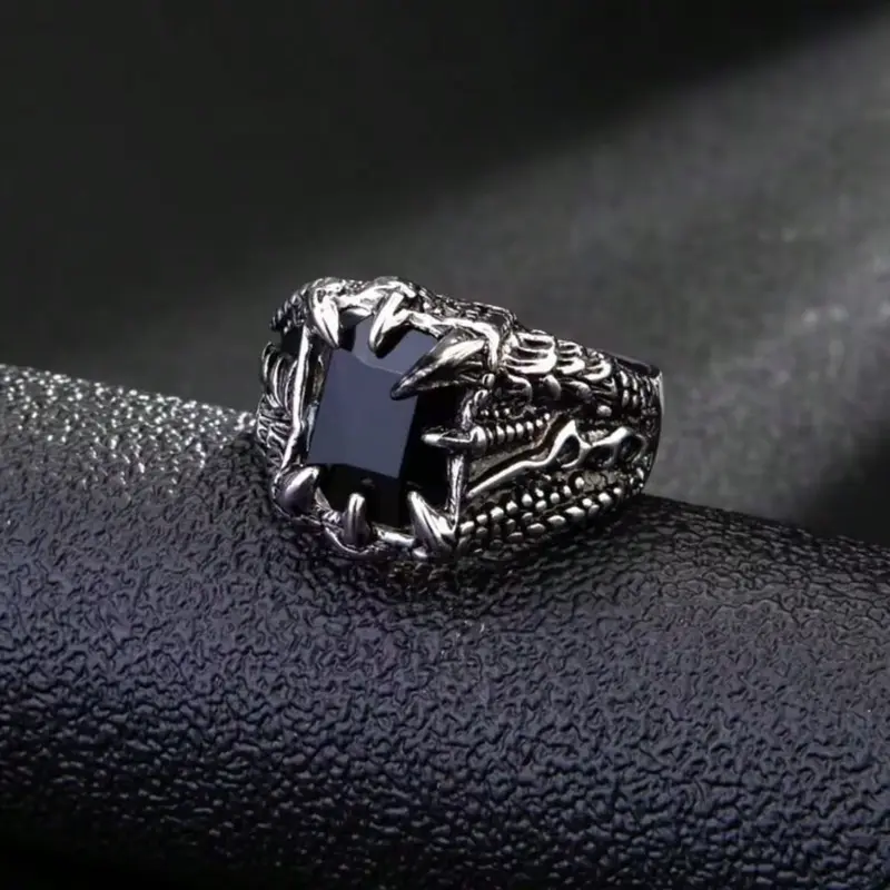 Vintage Dragon Claw Ring, Unique Fashion Magnifying Stone Ring Adjustable As Men's Gift, Daily Wear, Party 3