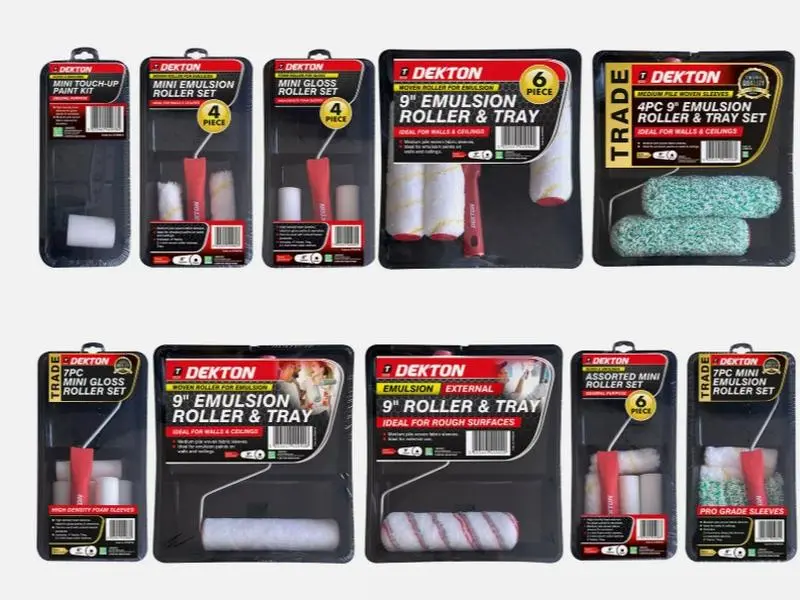 Paint Roller Sleeves Set Tray Replacement Emulsion Gloss Masonry Trade 4" 9"