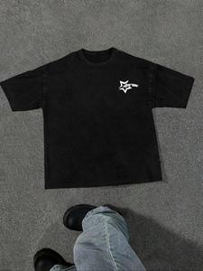 Men's Letter Print Round Neck Tee, Loose Casual Short Sleeve Crew Neck T-shirt for Summer, Fashion Men's Top for Daily Wear