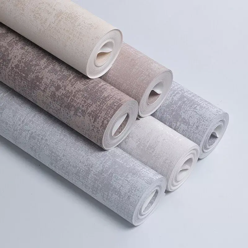 Industrial Concrete Textured Brown Wallpaper Metallic Glitter Wall Paper 5㎡/Roll 5