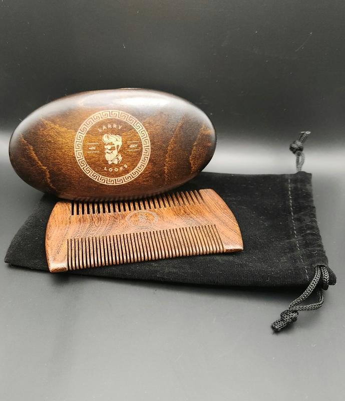Bamboo Beard Comb & Shaving Brush Grooming Kit 1