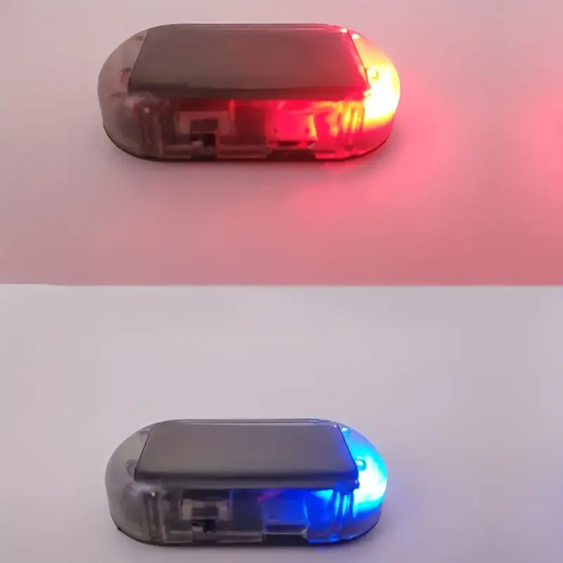 Product Introduction of 1pc- Solar Charging &USB Charging Car Simulation Alarm - Car Anti-Theft Simulation Monitor - Red, Blue Light Ficker - Make Your Car Safe from Theft 5