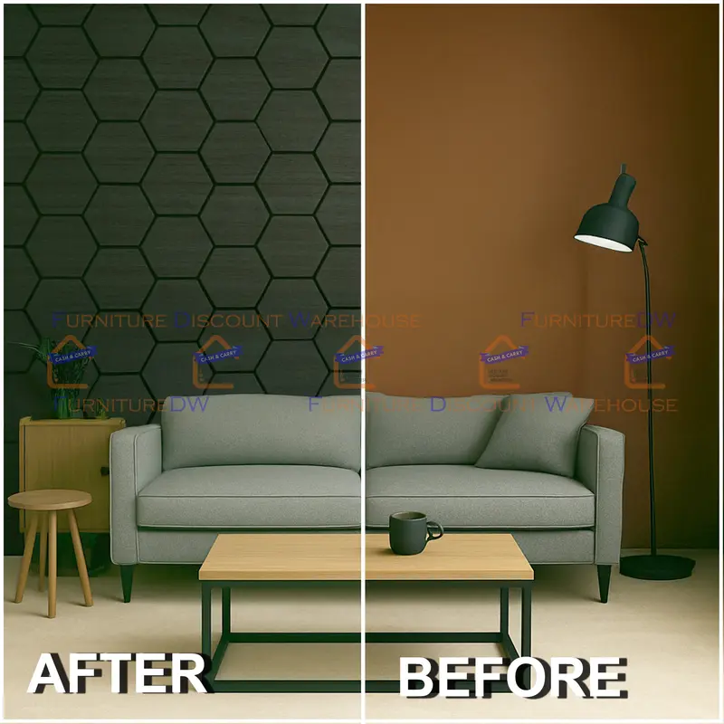 ALUXO Set of 4 Acoustic 3D HEXAGON MDF Wood Oak Walnut Wall Panel 700x600mm 4 Colour Box 5