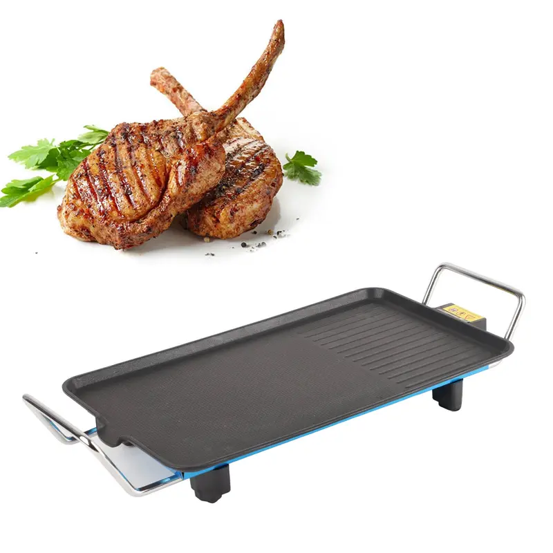Non Stick Electric Grill Plate Barbecue Skewers Dish Party Buffet Pan Cookware 4