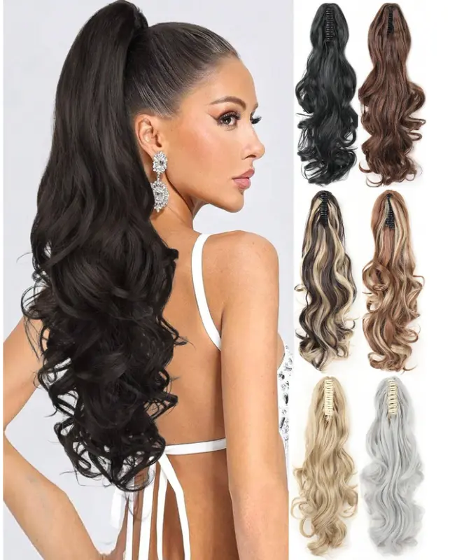 Natural Wavy Long Ponytail Clip for Women 0