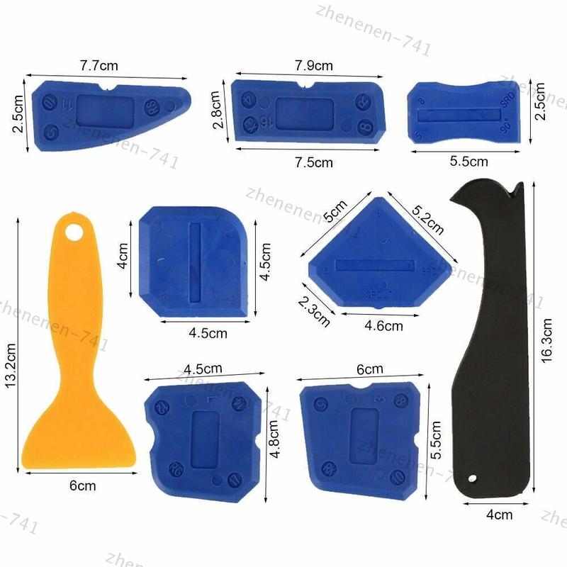 9PCS Blue Silicone Sealant Remover Tool Kit - Caulk Scraper, Spreader & Finisher Set - Professional Sealant Removal for Tiles, Bathroom & Kitchen Repairs 1