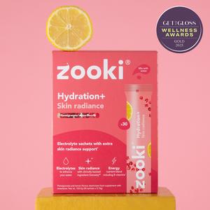 Hydration+ Skin Radiance Electrolyte Sachets - High Strength Electrolytes with added Damasty, L-theanine, Vitamin C and B Vitamins for advanced hydration and skin radiance