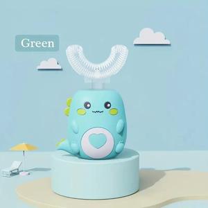 Cartoon Dinosaur Design Electric Toothbrush, 1 Count U Shaped Silicone Head Waterproof Rechargeable Toothbrush for Kids, Personal Care Appliance
