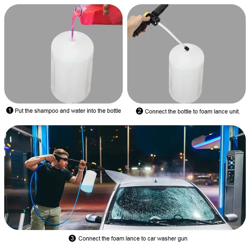 750ML Snow Foam Lance for Karcher K2 K3 K4 K5 K6 K7 - High Pressure Washers with Adjustable Spray Nozzle 3