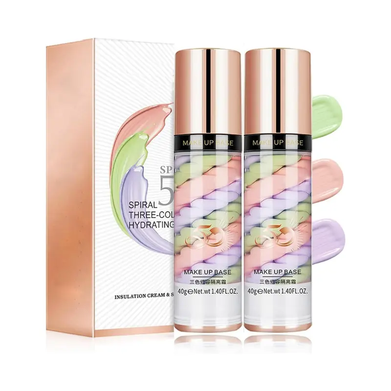Skynest 2pcs Pore Primer, Color Correcting Facial Serum, Face Makeup Primer Base,Isolation Cream,Invisible Pore,Oil Control, Brightening Moisturizing Essence Concealer Foundation 0