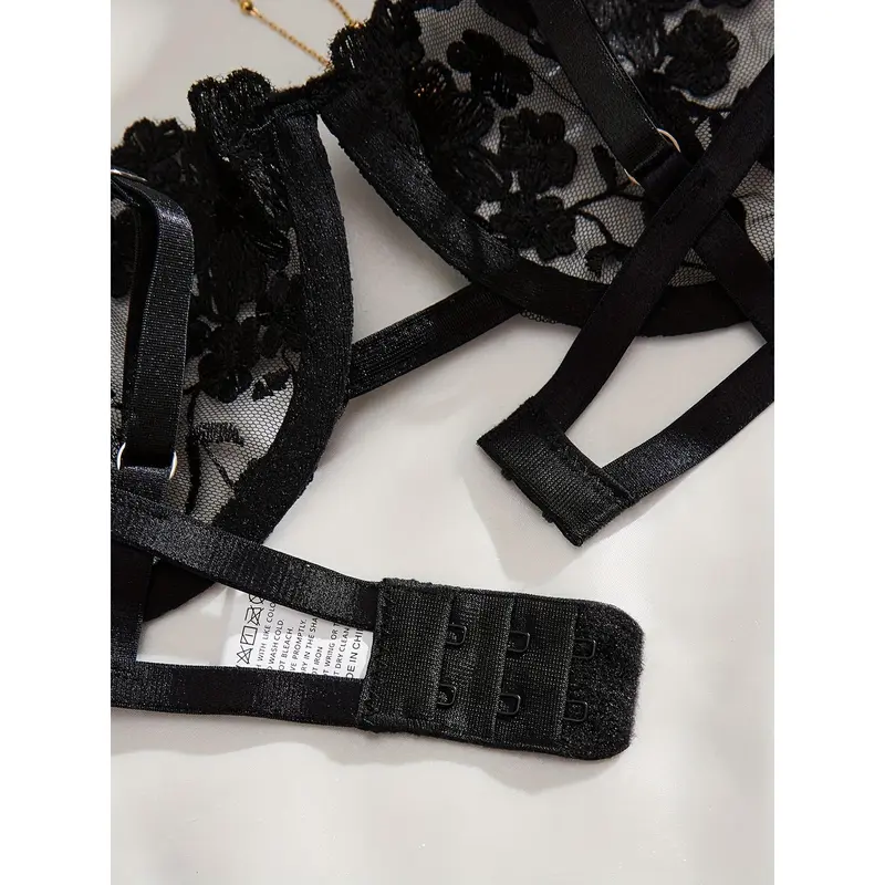 Thin Shoulder Strap Design Lingerie Set, Intimates Bra & Panty, Women's Sexy Clothing 8