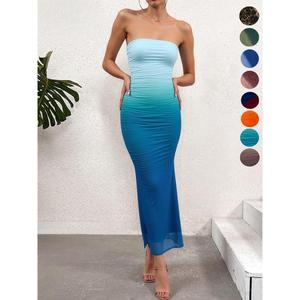 Women's Ruched Strapless Dress, Elegant Strapless Dress, Suitable for Party Evening Wear, Women's Four Seasons Clothing Formal Womenswear sherri hill Workwear Basic knitted  dress