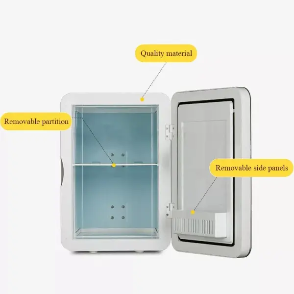 12L Home/Car Dual Use Refrigerator, Portable Cooler & Warmer Mini Fridge, AC+12V DC Power Compatibility Small Fridge for Car, Office, Travel 4