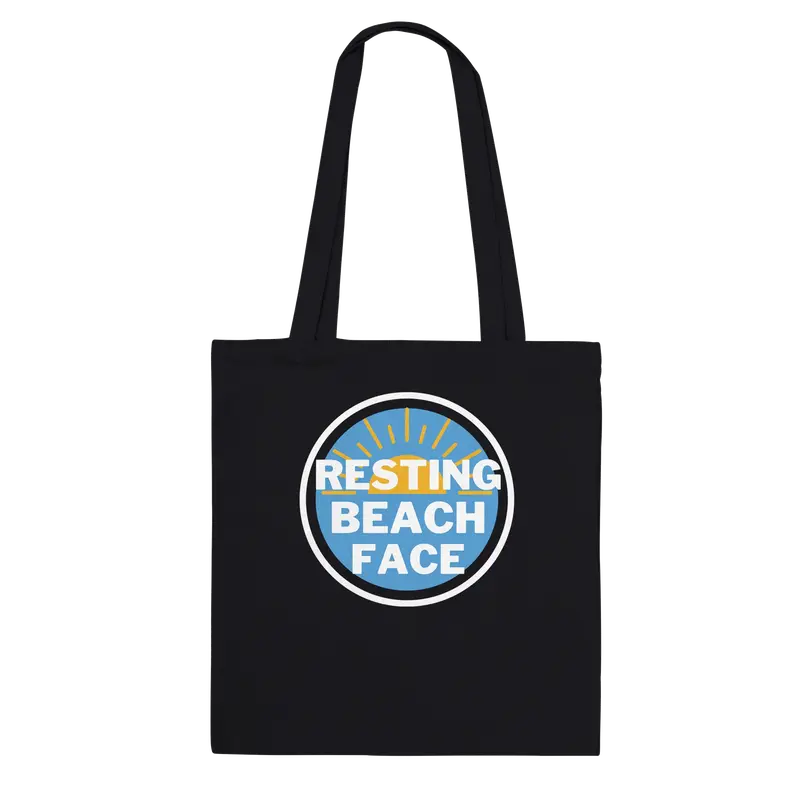 RESTING BEACH FACE Tote Bag – Eco-Friendly 100% Cotton Carryall 2