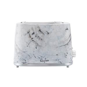 Salter Marble 2-Slice Toaster – Wide Slots, Extra Thick Bread, 7 Browning Levels, Removable Crumb Tray, Unique Marble Effect*, White
