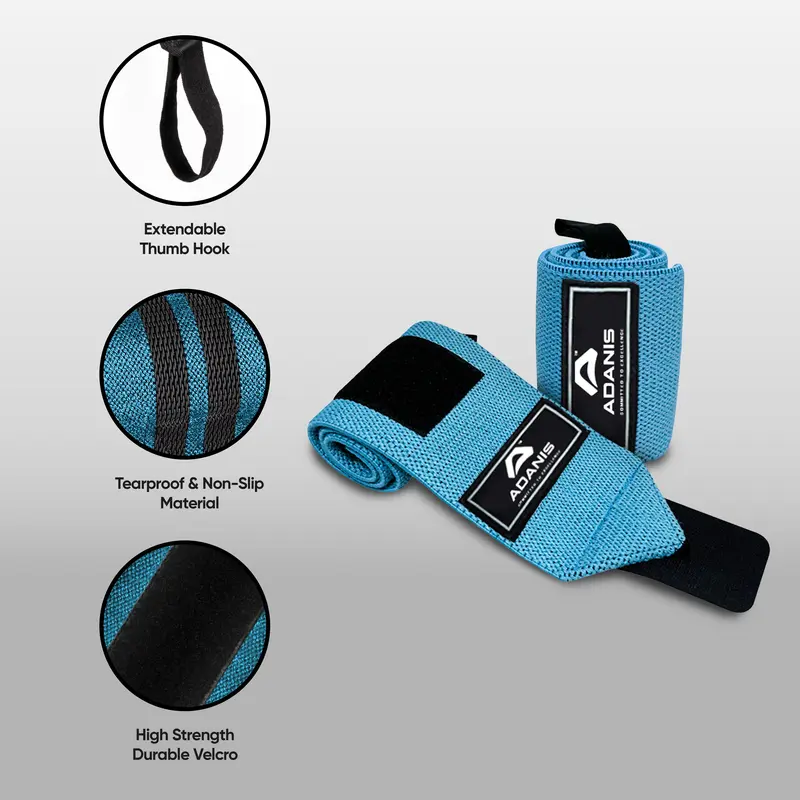 Adanis Power Weight Lifting Wrist Wraps Supports Gym Training Fist Straps - Sold as Pair & One Size Fits All 8