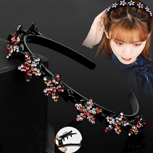 Double Layer Twist Plait Headband with Clips - Cute Hairstyle for Double Bangs 3